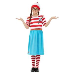 Wheres Wally? Girls Deluxe Wenda Costume Set / White/Red/Blue